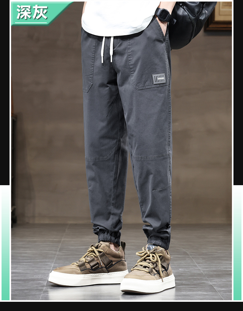 2024时尚薄款工装裤男多兜束脚长裤潮牌宽松百搭男生哈伦裤子男生详情17