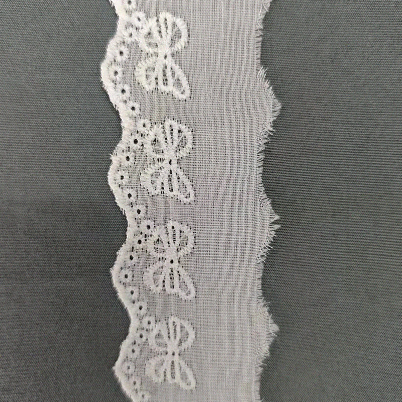 Wholesale of cotton embroidered lace, hollowed-out lace, embroidered skirt hem, clothing accessories, milk silk, perforated, barcode 2.5 pic 27