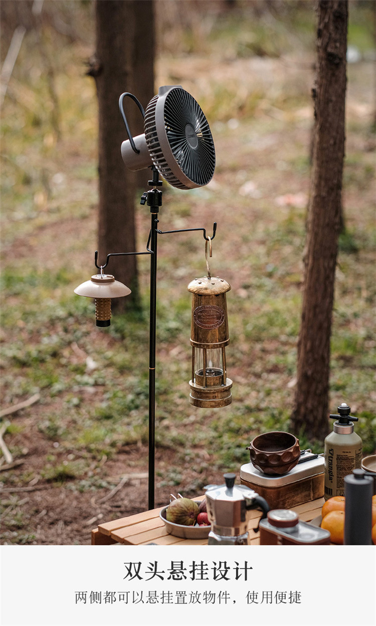 Outdoor camping aluminum alloy folding lamp stand, lightweight and portable lighting pole with pan-tilt phone holder, night market stall pic 2