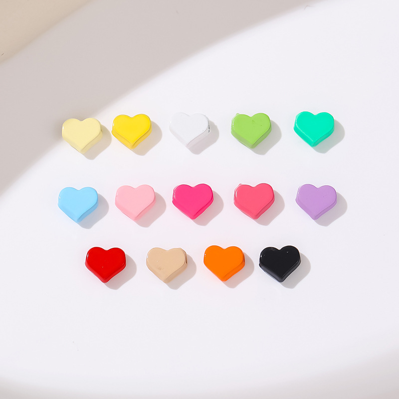 New cross-border trade product: Macaron-colored heart-shaped heart 7mm DIY hair tie and hair band, a fresh and cute heart-shaped accessory pic 5