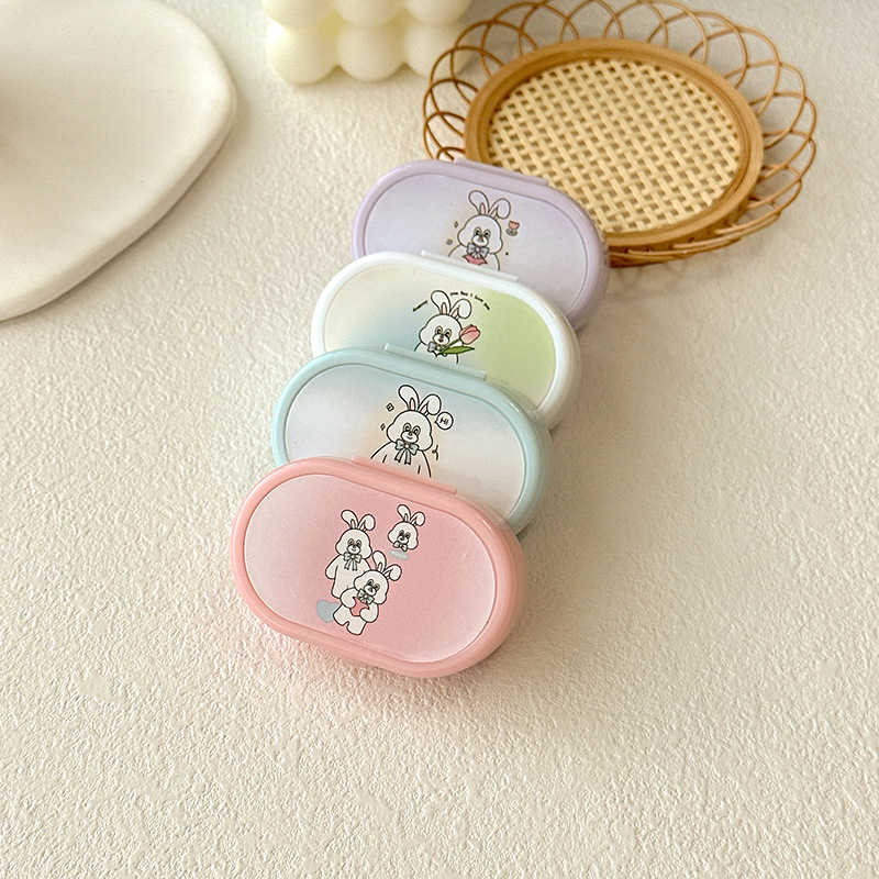 Cartoon Rabbit contact lens case, cute, portable, small and simple beauty contact box and care box JH884, exclusively for foreign trade pic 9