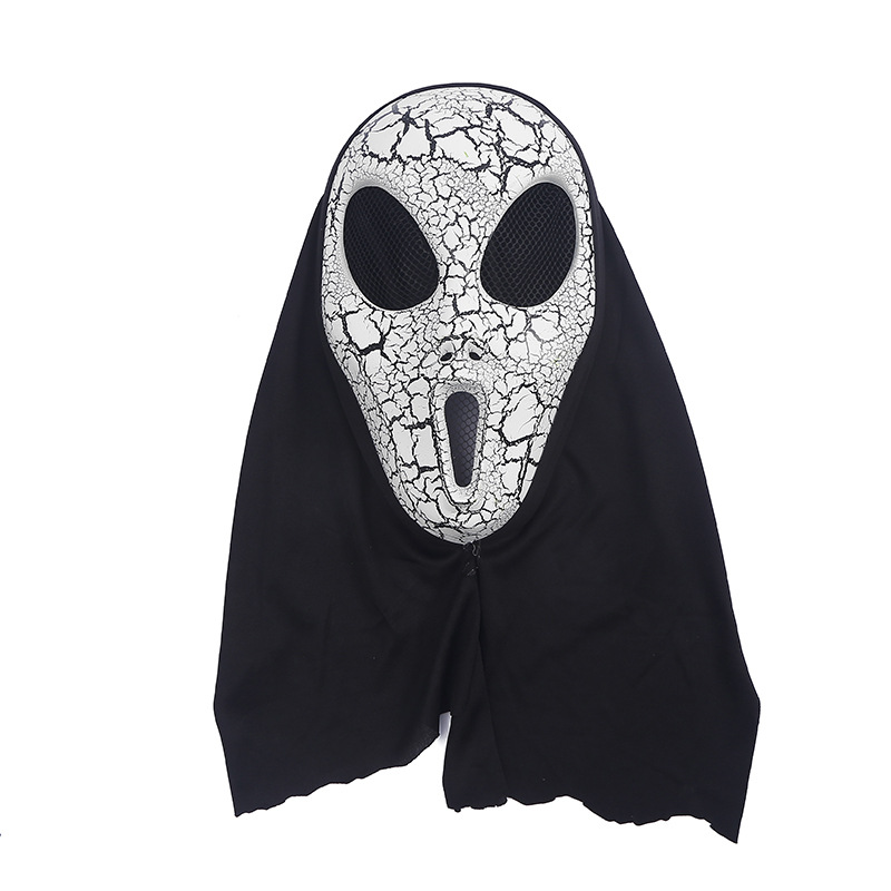 万圣节惊声尖叫鬼脸面具整蛊吓人面具带头巾骷髅面具儿童恐怖面具详情2