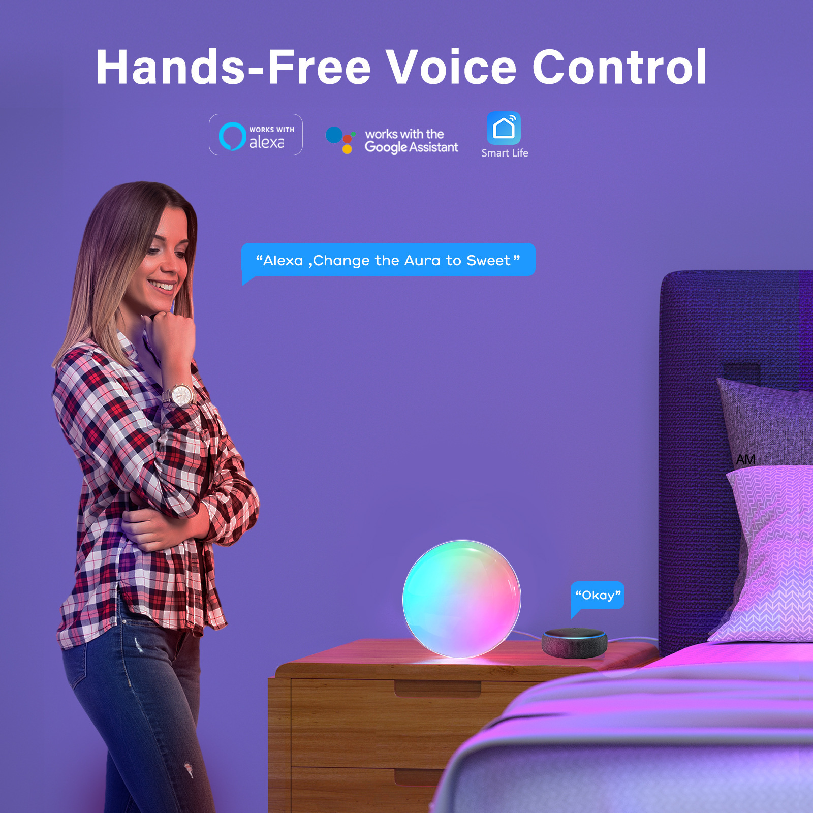 ZN Graffiti WIFI Smart Ceiling Light Alexa Google Ultra-Thin and Simple Bluetooth RGBCW Seven-color Bedroom Light pic 7