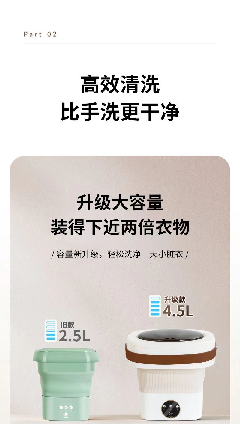 洗衣机洗鞋机热卖中折叠洗衣机便携式洗脱一体内衣裤专用迷你婴儿宿舍小型洗袜子神器新品新品详情6