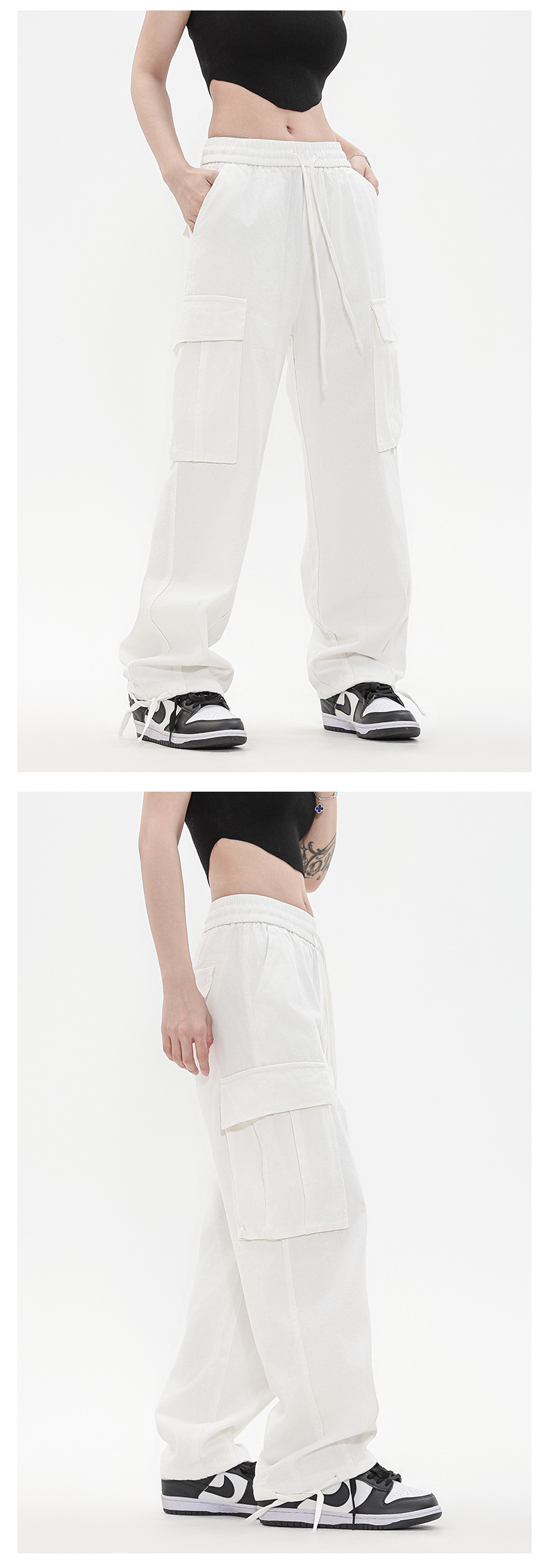 OREETA丨vintage直筒工装裤女可调节日系工装裤潮牌阔腿工装裤男详情12