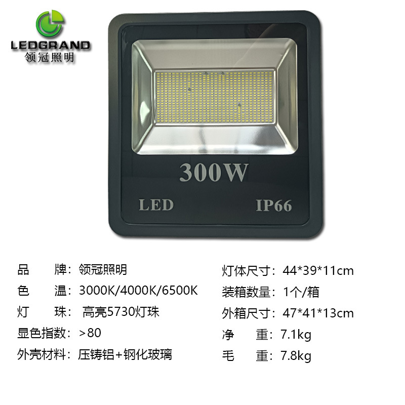 户外泛光灯工程室内外照明庭院灯高亮LED投光灯足功率高杆球场灯详情4