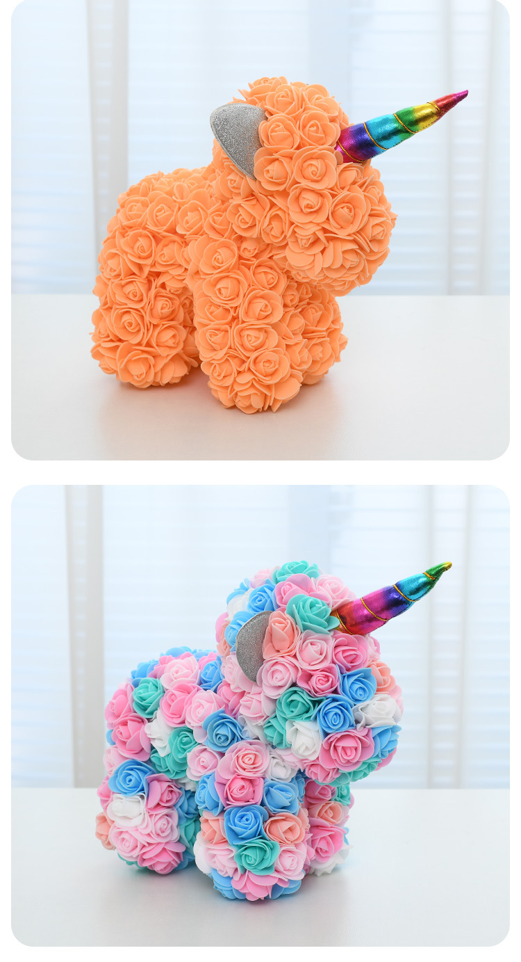 圣诞情人节礼物玫瑰熊迷你玫瑰花独角兽小号创意生日礼物女友闺蜜详情11