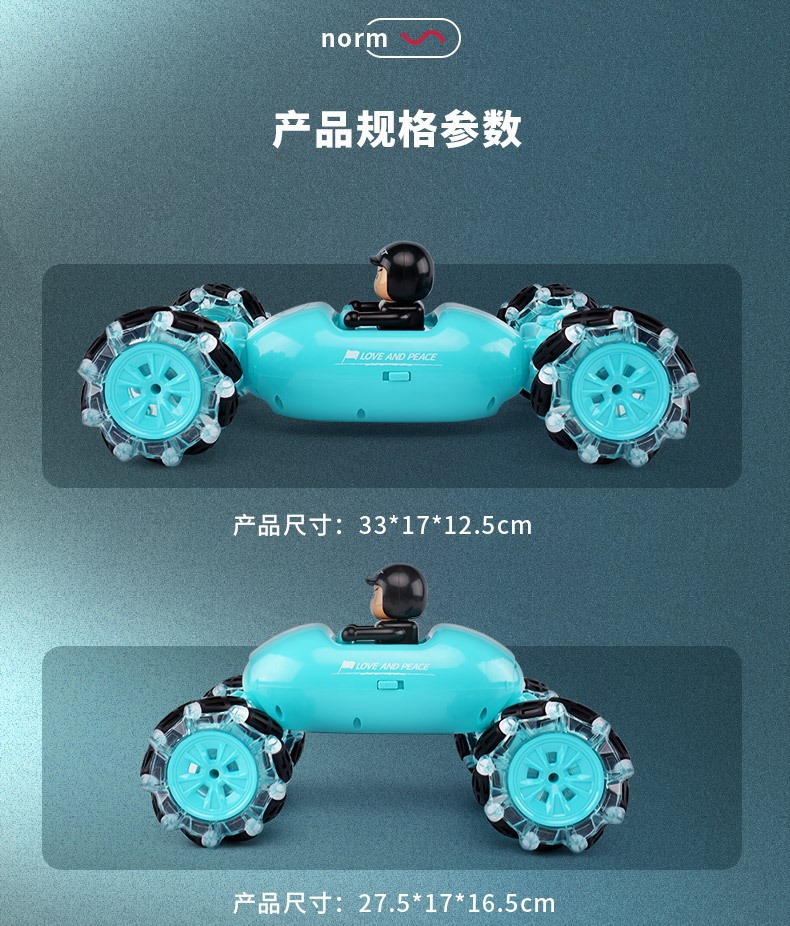 横行喷雾公仔扭变车手势感应高速四驱漂移2.4G无线遥控车玩具批发详情12