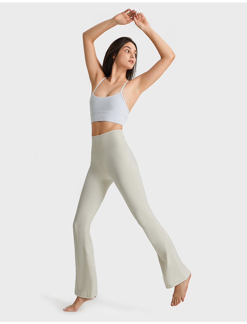 New versatile flared pants for outerwear, fashionable, slimming, elastic high-waisted, hip-lifting, nude yoga pants for women DL204 pic 34