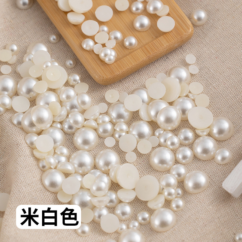 ABS imitation pearl loose beads diy accessories decoration fake pearl double-hole round beads 3-40mm wedding pearl wholesale pic 17