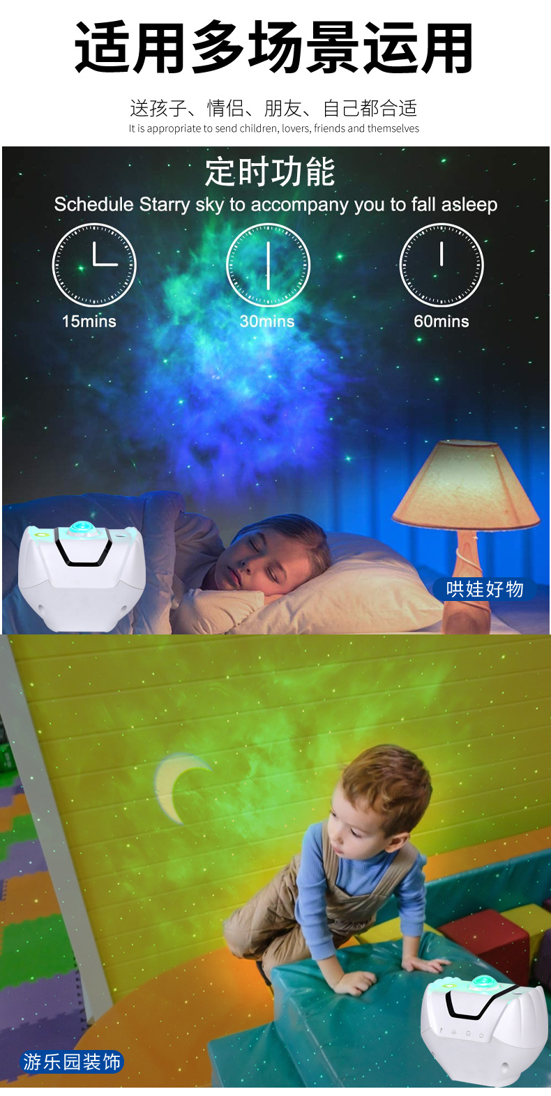 亚马逊新品智能涂鸦星云投影灯无线遥控炫彩生日礼品室内小夜灯详情10