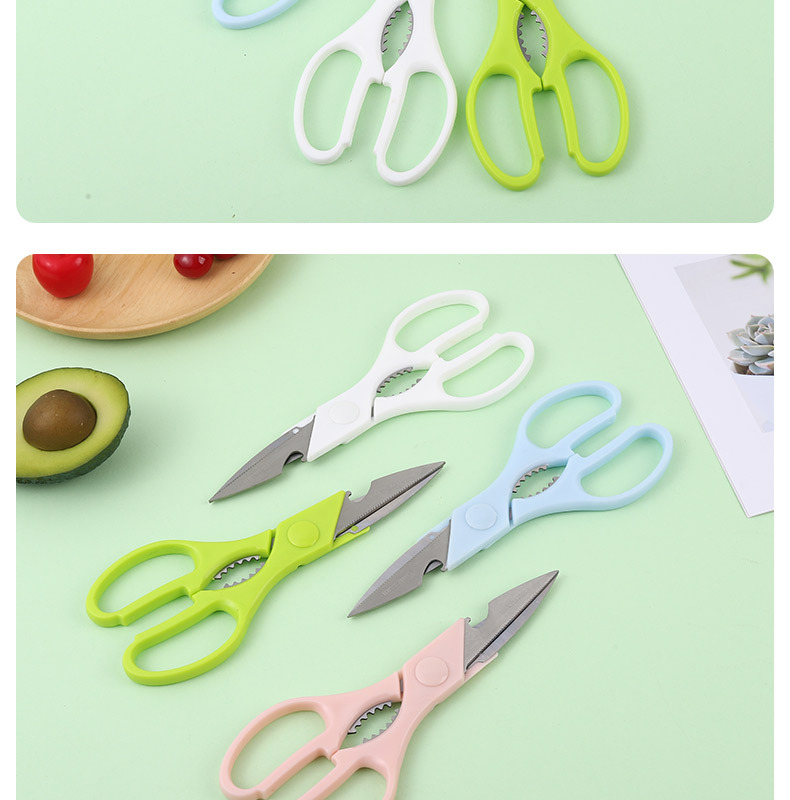 Stainless steel modern and simple kitchen scissors, ins multi-functional fresh and clean scissors, powerful fish bone and chicken bone scissors for home use pic 13