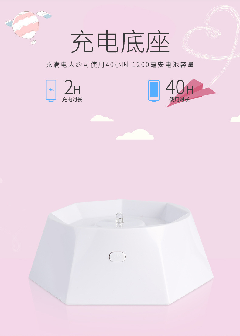 Creative hourglass sleep lamp, USB charging, high borosilicate glass bedside night light, gift decoration, ambient light pic 5