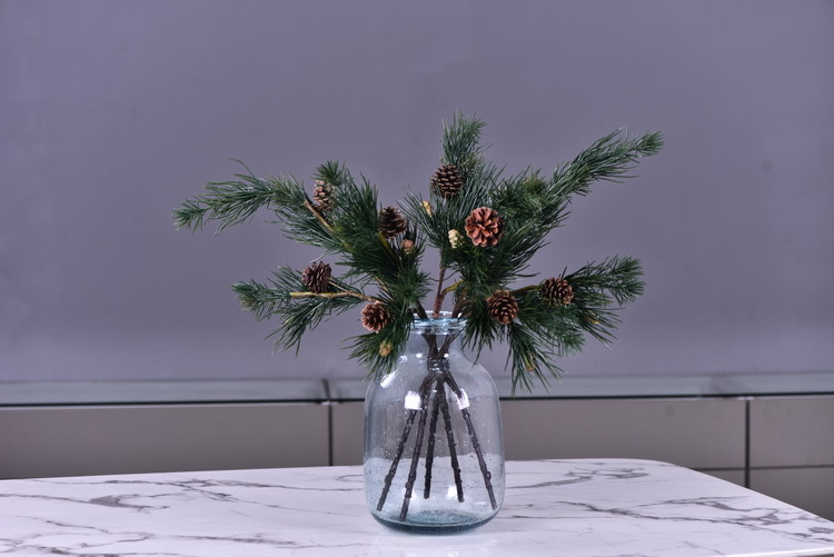 Lanjin source factory goods, artificial natural pinecones, pine branches, Christmas decorations, artificial pine needles, high-end artificial green plants wholesale, artificial leaves, artificial plants, artificial peach blossoms, large green plant landscaping, micro-landscape paintings pic 9
