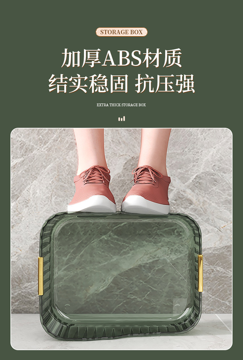 Storage box, organizing box, desktop storage box, dressing table, bathroom multi-functional storage basket, PET storage box, light luxury pic 5