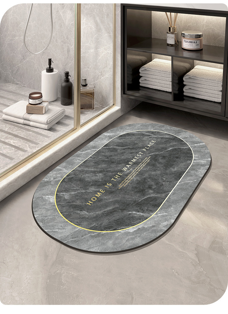 Diatom mud soft bathroom absorbent mat, marble kitchen foot mat, anti-slip absorbent floor mat at the bathroom door pic 16