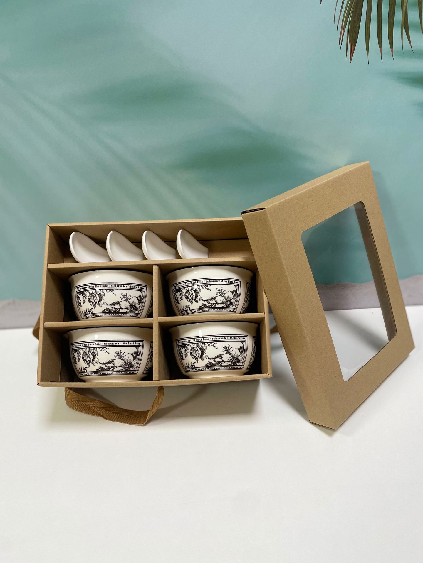 简约波点陶瓷碗套装餐具礼盒装碗勺碟家用餐具婚礼活动送礼详情16