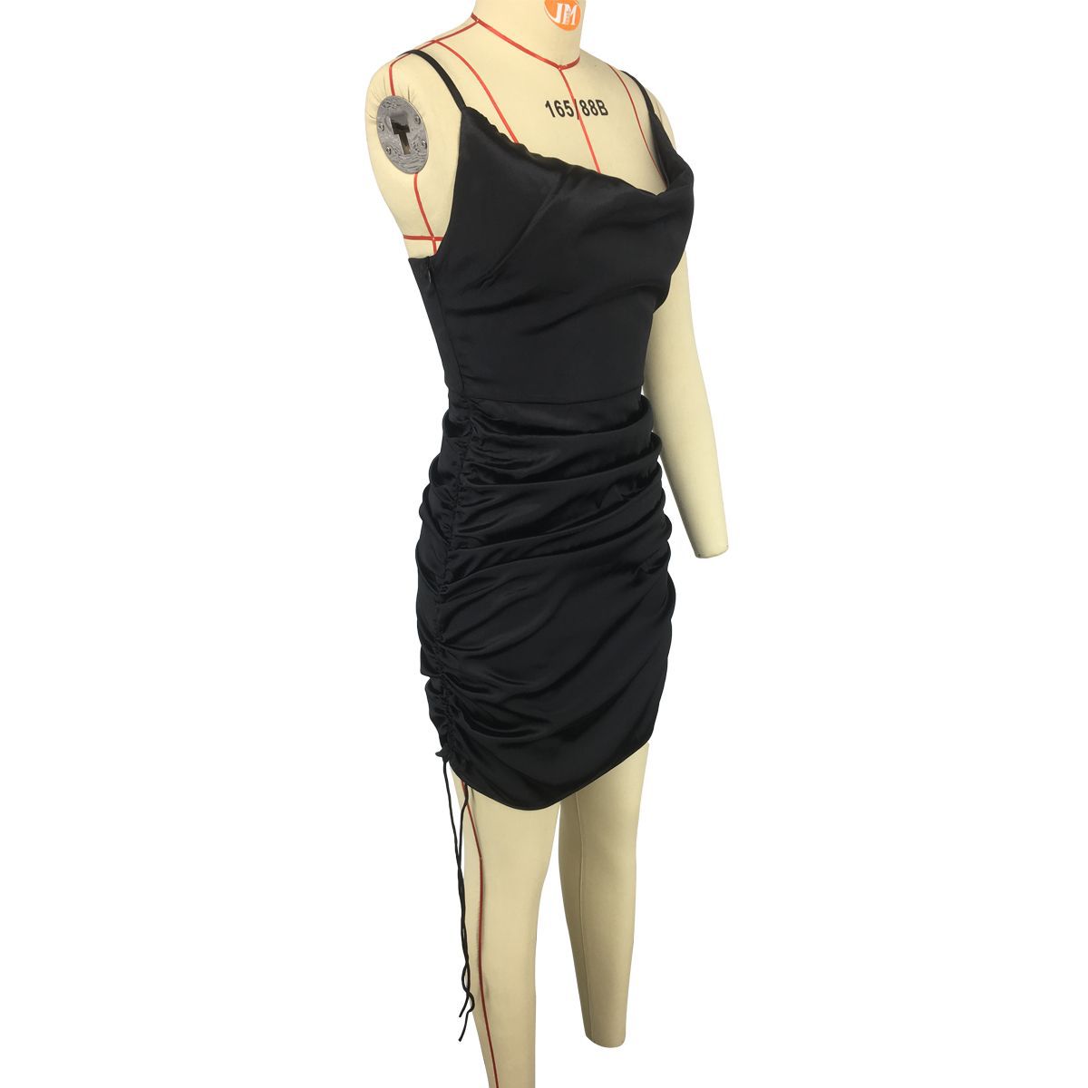 New cross-border Amazon dangling neck halter dress, sexy pleated dress, high-waisted short skirt for women in summer stock pic 70