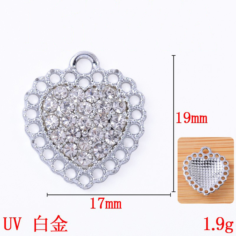UV 保色diy手工饰品合金材料一箭穿心单款韩版点钻点珍珠挂件批发详情6