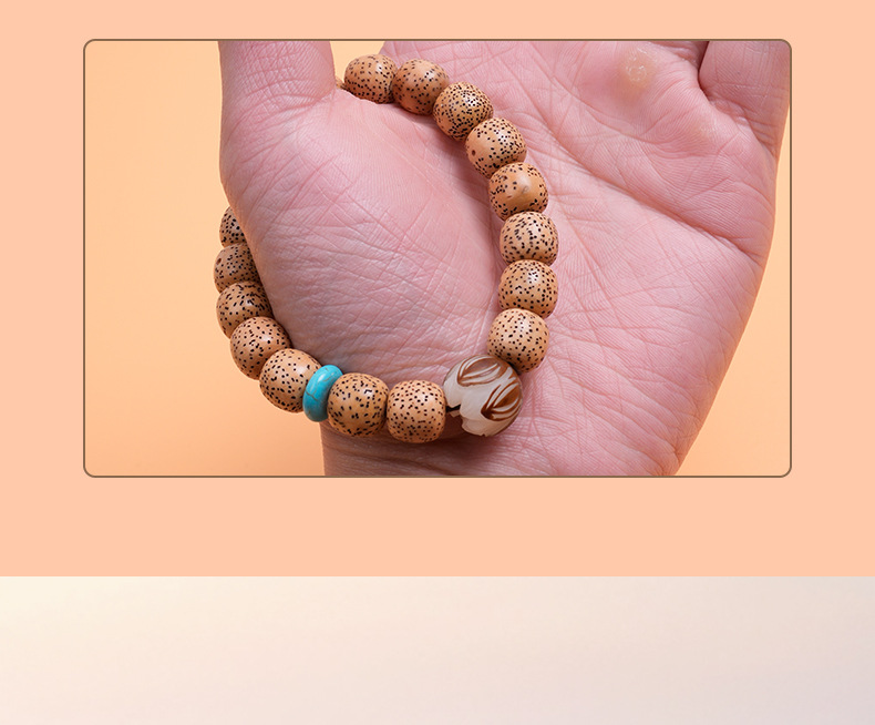 Star and Moon Bodhi bracelet, single-circle old barrel-shaped bracelet with turquoise carved PI Xiu bracelet, Bodhi cultural play bracelet pic 11
