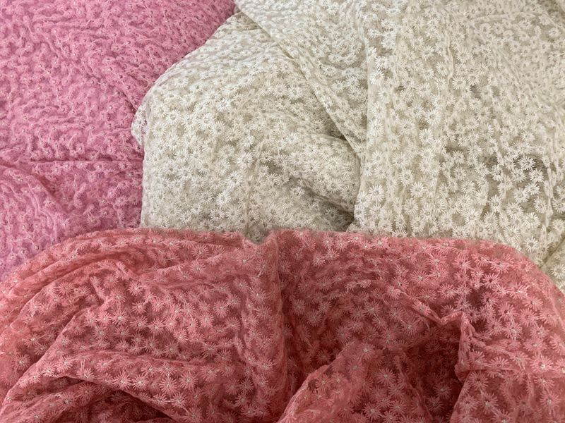 2022 Knitted clothing, headwear fabric, toy dresses, hair accessories, butterfly knot fabric, polyester gold thread, small chrysanthemum mesh fabric pic 5