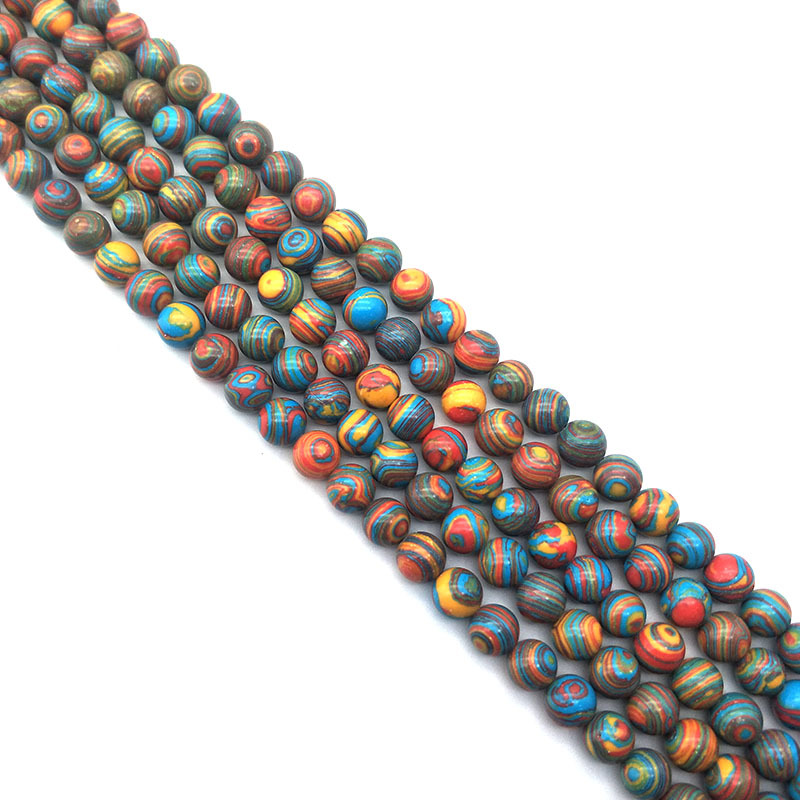 Jewelry accessories, malachite loose beads, semi-finished products, beads strung together to form round beads, DIY cross-border bead matching, large quantity discounts pic 6