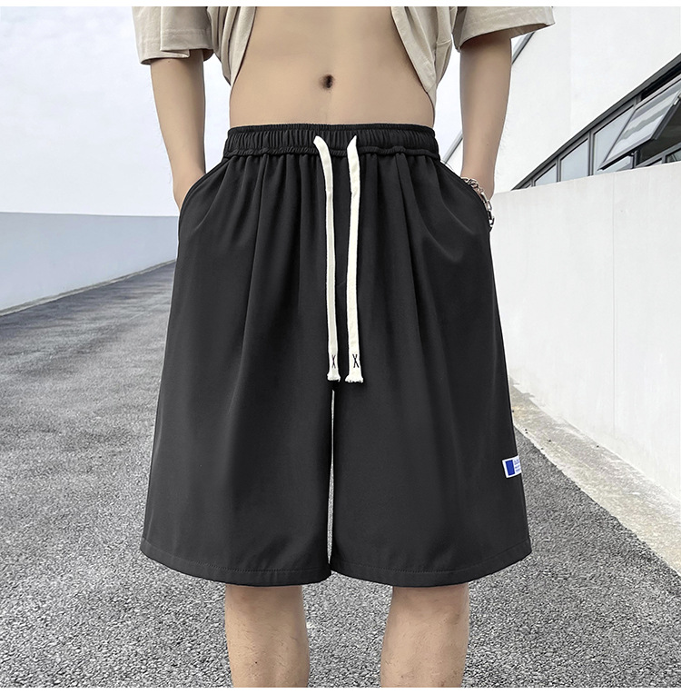 Ice silk shorts for men, summer thin basketball sports, quick-drying beach mid-length pants, loose workwear, casual 5-inch pants pic 17