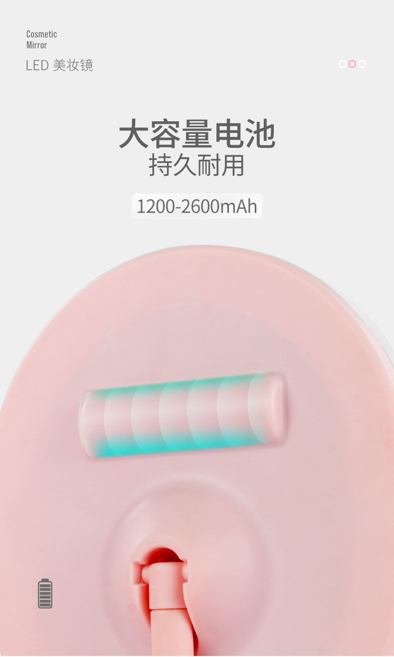led makeup mirror with light filling mirror, desktop storage, female Internet celebrity beauty and dressing mirror, USB charging mirror wholesale pic 6