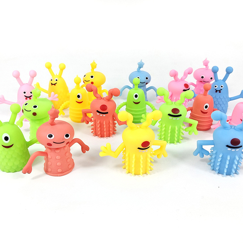 跨境手偶公仔整蛊恶作剧指尖玩具 手指玩偶TPR软胶怪兽手指套玩具详情8