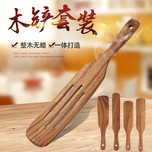 Haoyuan Factory direct sales of ebony wood spatulas and spoons that can be engraved with logos, long-handled soup spoons, and non-stick pot spatulas pic 7