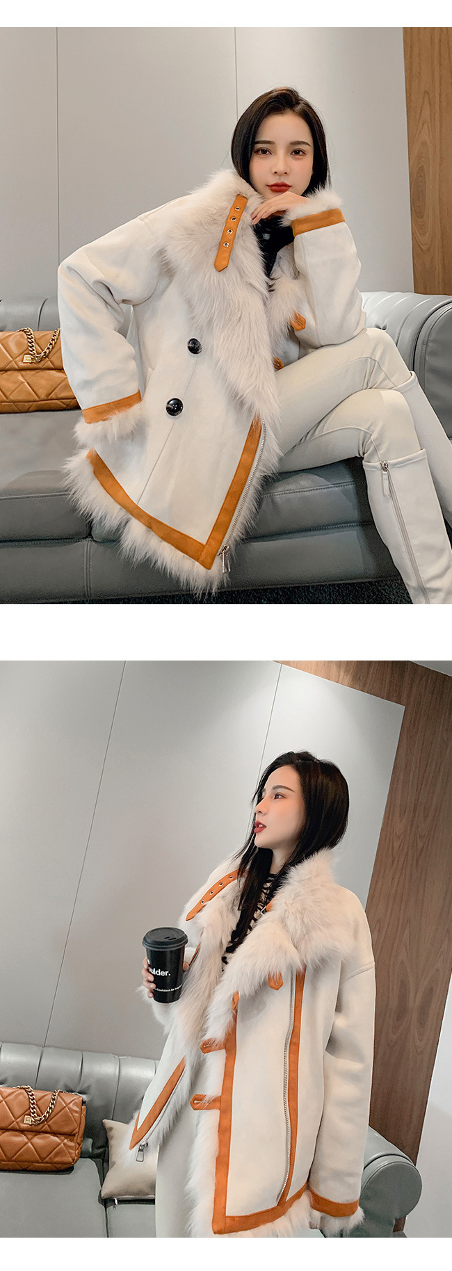 A 20-year new winter all-in-one rabbit fur coat for women, a fashionable and versatile two-wear jacket pic 6
