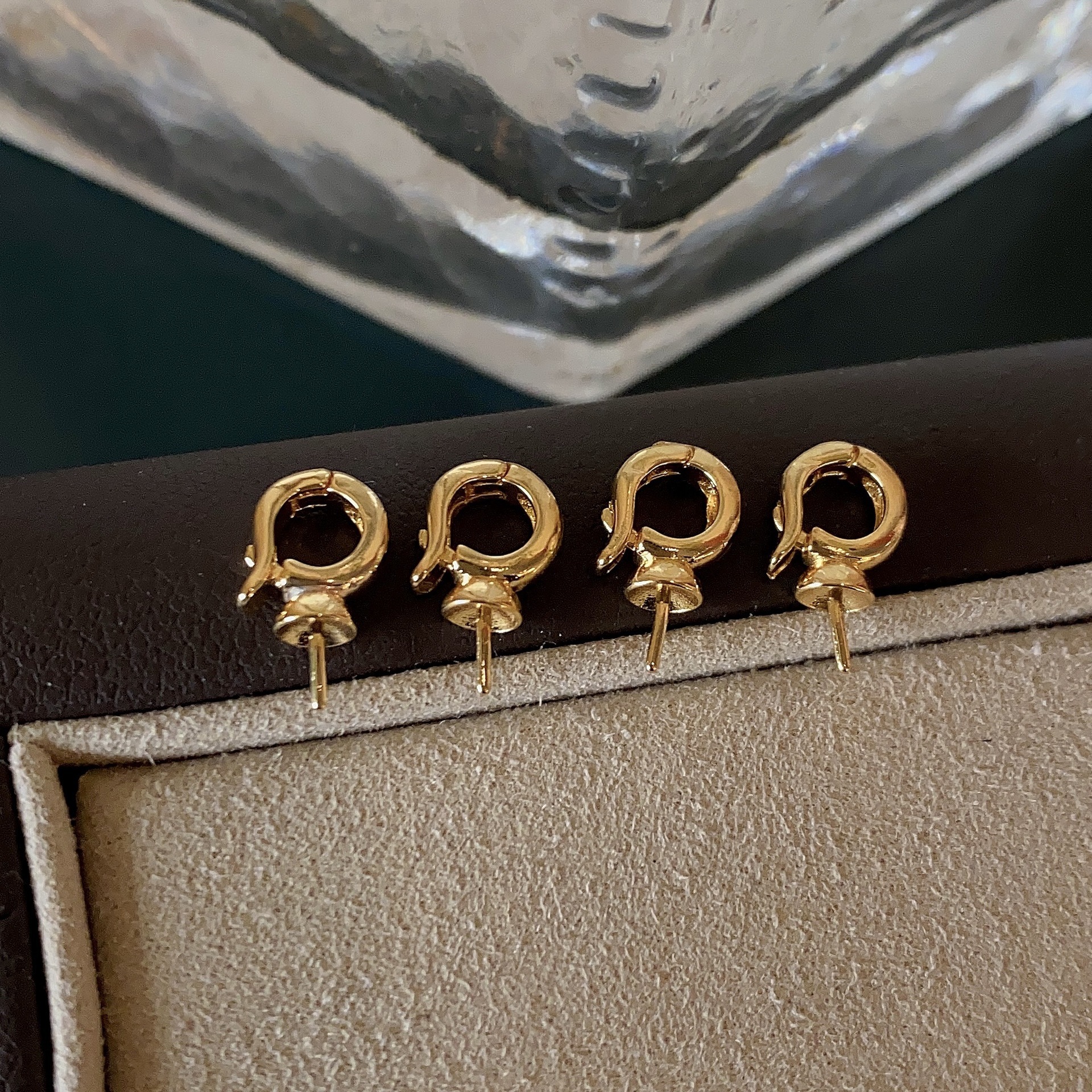 18k金饰瓜子扣吊坠扣手链空托珍珠扣占扣饰品diy配件新款详情11