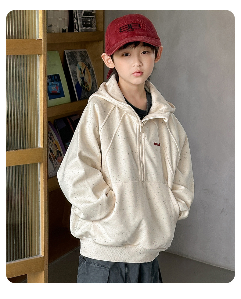 Boys' hooded sweatshirt 2025 Spring Collection New style Children's spring baby Korean-style top Big kids Boys' clothing trend pic 24
