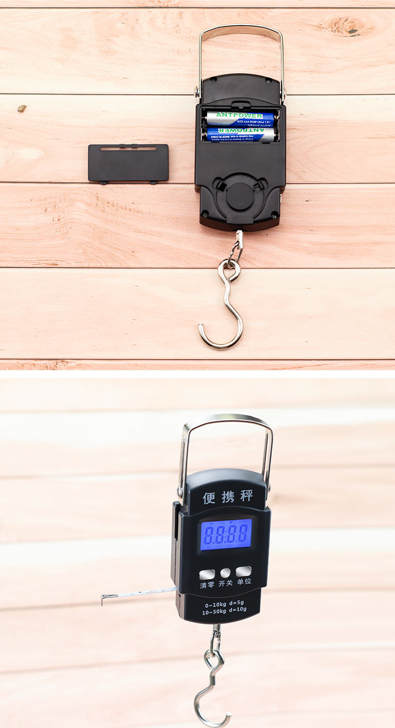 Wholesale electronic scales, portable scales, household luggage scales, 50KG portable pocket scales, express delivery scales, English gram weight gram scales pic 7