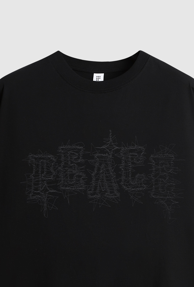 INF男装|美式泡沫发泡印花T恤2024春夏新品潮牌街头宽松短袖男士详情16