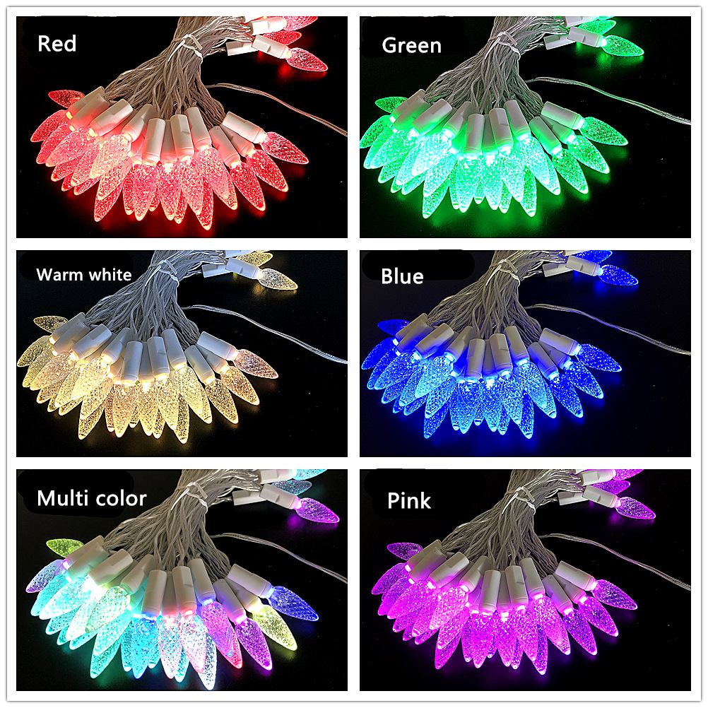Cross-border new 16-color remote control LED strawberry light, RGB seven-color USB light string, festival wedding decoration, C6 color light pic 6