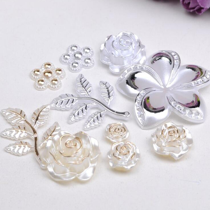 Hollow five-pointed star beads 12mm, self-sold by the manufacturer, pearl flower jewelry accessories, pearl three-dimensional flower imitation pearl V100 pic 11