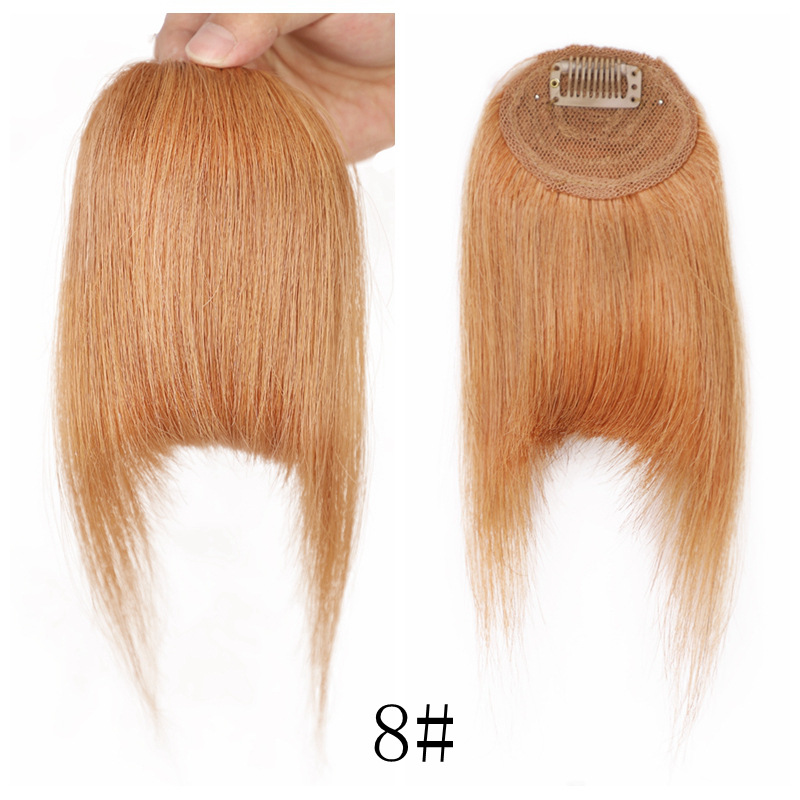 Xuchang Aisi goods direct supply sideburns, forehead bangs, real hair replacement pieces, French bangs, wig pieces, wig bangs pic 8