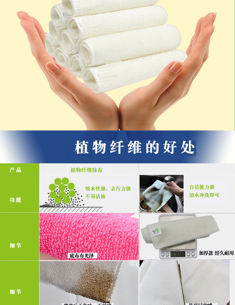 27*30 large colored bamboo fiber dishcloths, kitchen cloths, scouring pads, oil-removing and basically non-stick dishcloths pic 6