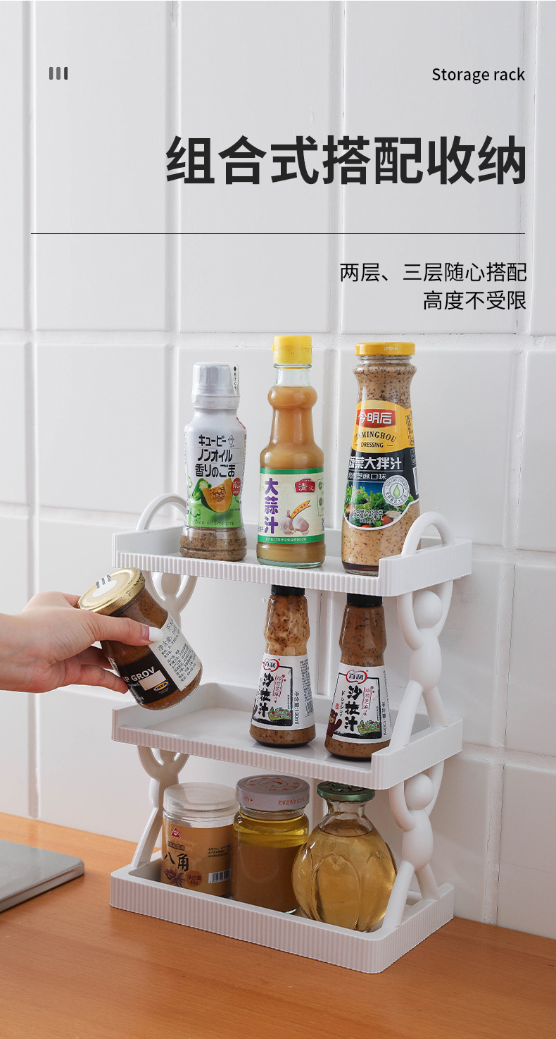 The small figure tiered storage rack, nail-free bathroom and washbasin storage rack, three-layer stacked stationery storage rack, for export only, for export only, for export only pic 7