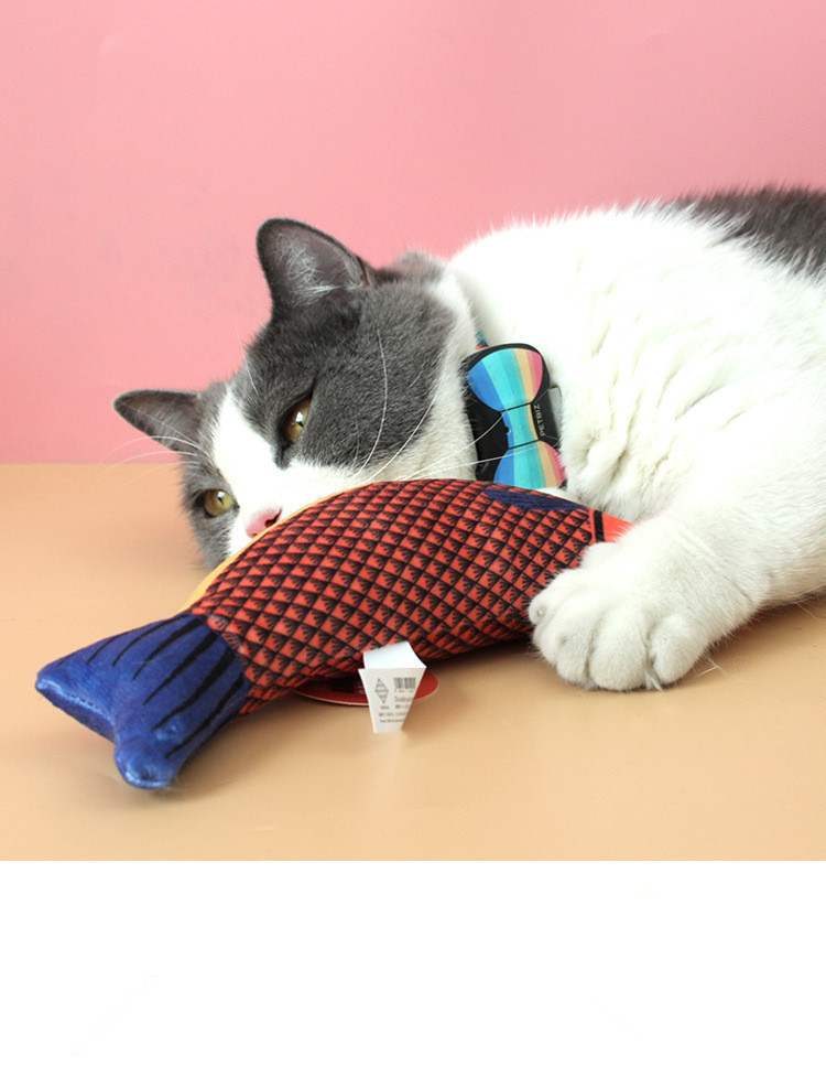 仿真海洋鱼猫薄荷啃咬玩具猫咪解闷自嗨发声沙盒逗猫互动宠物用品详情4