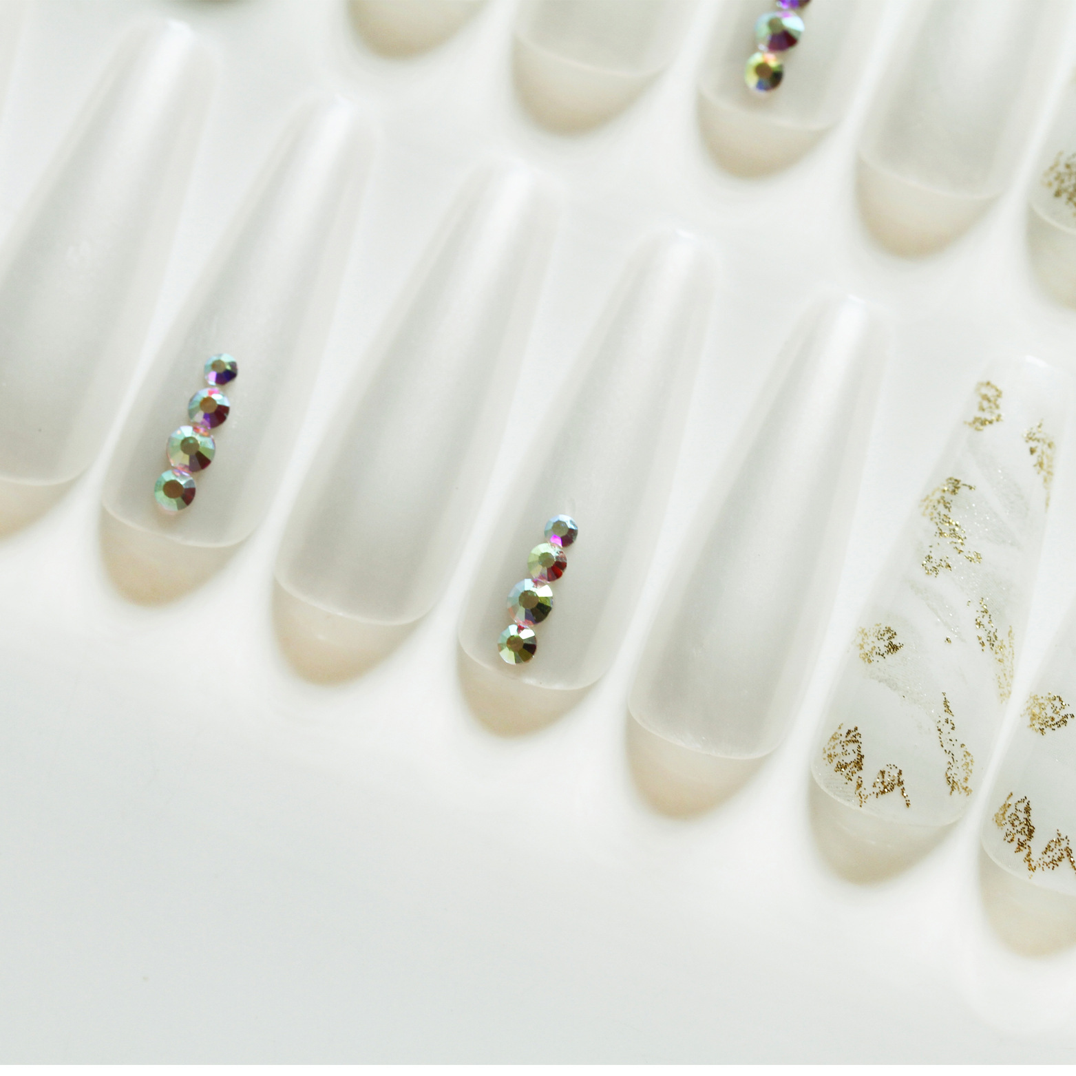 Special offer on 30 pieces of long ballet nail nail patches with diamonds pic 28