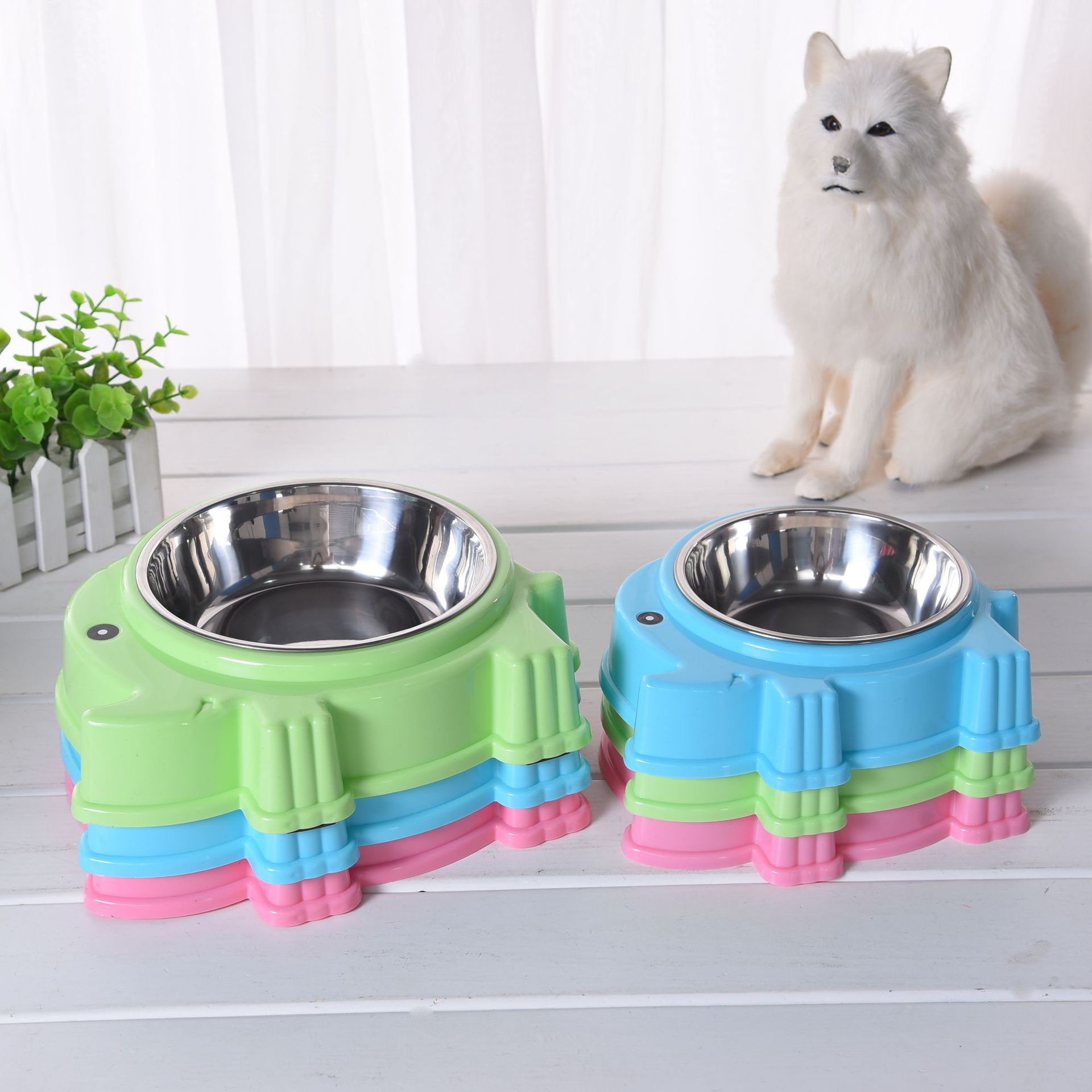 可爱创意宠物碗不锈钢卡通大象猫食盆狗食盆宠物用品批发厂家直销详情3