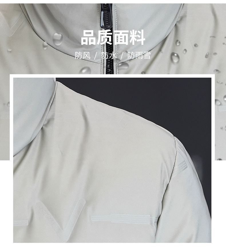 国标羽绒服男式冬季新款高端白鸭绒外套潮牌短款立领男装一件代发详情7