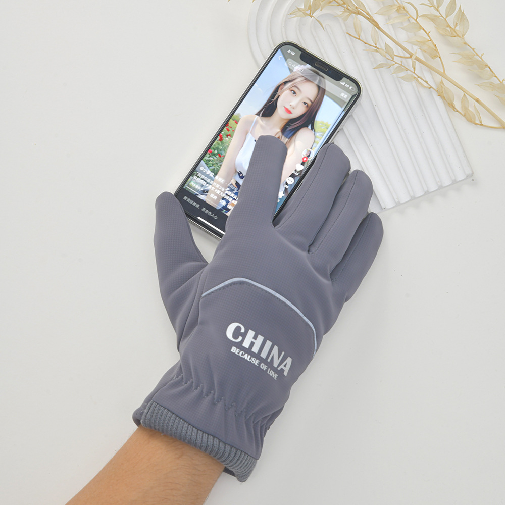 Cross-border men's woolen warm gloves, outdoor cycling cold-proof thin finger touch screen gloves manufacturer wholesale pic 9