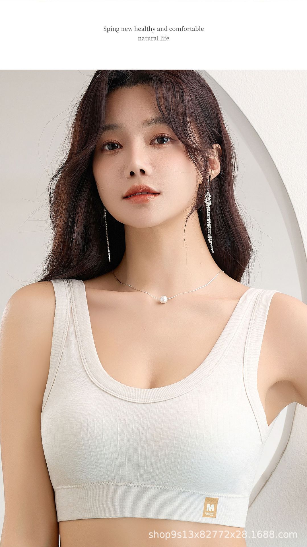 女士运动背心裹胸一体式固定杯无钢圈上托收副乳打底内衣美背抹胸详情14