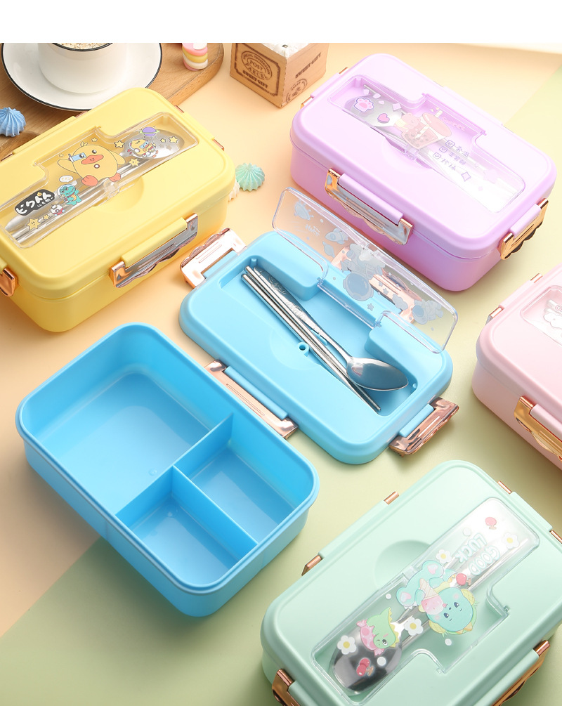 Student compartments lunch boxes, leak-proof sealed cafeteria lunch boxes, microwave heating lunch boxes, household fresh-keeping boxes, lunch boxes pic 15
