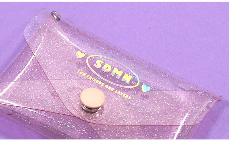 PVC transparent jelly bag, transparent three-dimensional makeup bag, custom-made LOGO printed crystal glitter, snap-on coin bag pic 15