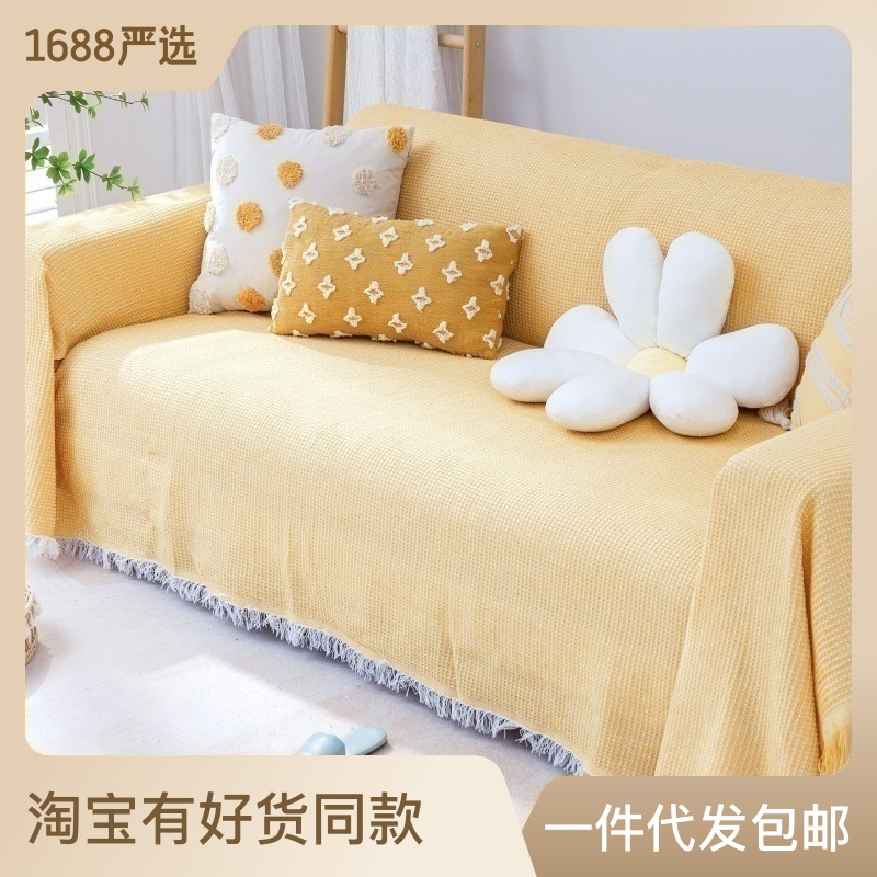 北欧ins风沙发毯沙发巾盖布户外客厅沙发盖巾双面靠加厚背巾露营详情2