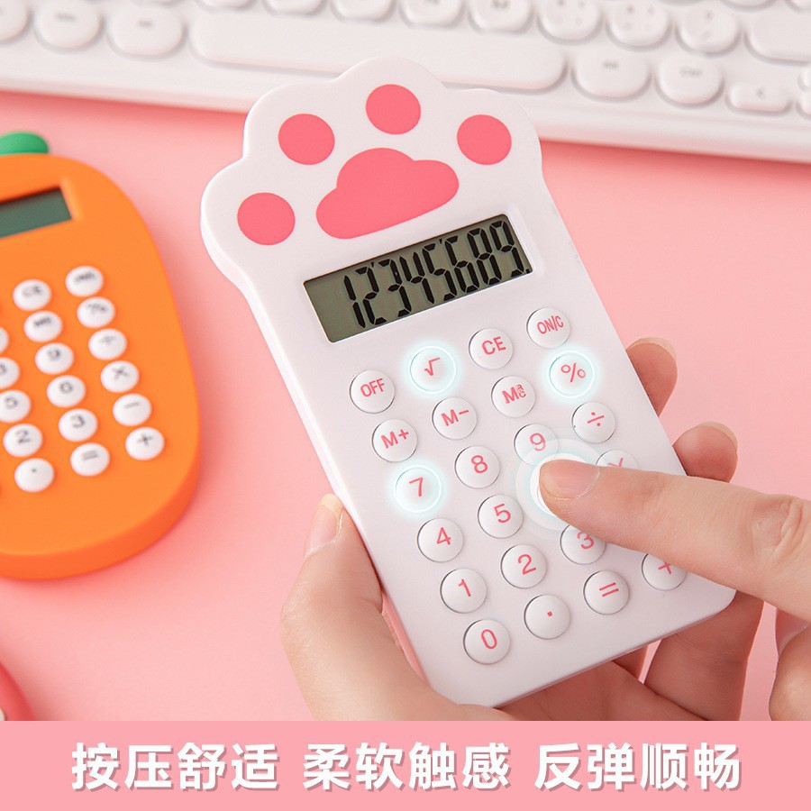 High-appearance-level creative financial office student arithmetic computer, cute cat paw cartoon portable calculator pic 7